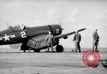 Image of Aircraft F4Us catapulted from USS Badoeng Strait Pacific Ocean, 1950, second 9 stock footage video 65675040319