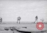 Image of Aircraft F4Us catapulted from USS Badoeng Strait Pacific Ocean, 1950, second 16 stock footage video 65675040319