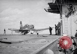 Image of Aircraft F4Us catapulted from USS Badoeng Strait Pacific Ocean, 1950, second 23 stock footage video 65675040319