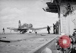Image of Aircraft F4Us catapulted from USS Badoeng Strait Pacific Ocean, 1950, second 24 stock footage video 65675040319