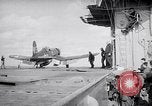 Image of Aircraft F4Us catapulted from USS Badoeng Strait Pacific Ocean, 1950, second 29 stock footage video 65675040319