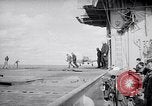 Image of Aircraft F4Us catapulted from USS Badoeng Strait Pacific Ocean, 1950, second 32 stock footage video 65675040319