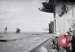 Image of Aircraft F4Us catapulted from USS Badoeng Strait Pacific Ocean, 1950, second 34 stock footage video 65675040319