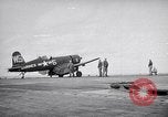 Image of Aircraft F4Us catapulted from USS Badoeng Strait Pacific Ocean, 1950, second 43 stock footage video 65675040319