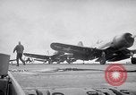 Image of Aircraft F4Us catapulted from USS Badoeng Strait Pacific Ocean, 1950, second 52 stock footage video 65675040319