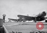 Image of Aircraft F4Us catapulted from USS Badoeng Strait Pacific Ocean, 1950, second 53 stock footage video 65675040319