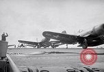 Image of Aircraft F4Us catapulted from USS Badoeng Strait Pacific Ocean, 1950, second 55 stock footage video 65675040319