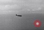 Image of TBF and F4F Wildcat in practice maneuvers with Peleliu Task Force Pacific Ocean, 1944, second 40 stock footage video 65675040323