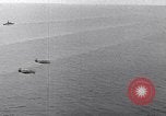 Image of TBF and F4F Wildcat in practice maneuvers with Peleliu Task Force Pacific Ocean, 1944, second 46 stock footage video 65675040323