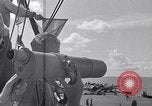 Standbild TBF UND F4F Flugzeug beim Start von USS Marcus Insel (CVE-77) Pazifik, 1944, aus Sekunde 4 historischem Filmmaterial Videoclip 65675040324