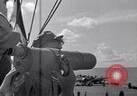 Standbild TBF UND F4F Flugzeug beim Start von USS Marcus Insel (CVE-77) Pazifik, 1944, aus Sekunde 14 historischem Filmmaterial Videoclip 65675040324