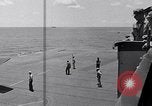 Standbild TBF UND F4F Flugzeug beim Start von USS Marcus Insel (CVE-77) Pazifik, 1944, aus Sekunde 58 historischem Filmmaterial Videoclip 65675040324