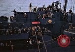 Image of Mail and personnel transfer between escort carrier and destroyer escor Pacific Ocean, 1945, second 57 stock footage video 65675040330