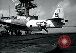 Image of US Navy TBM aircraft landing on carrier Pensacola Florida USA, 1945, second 13 stock footage video 65675040337