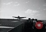 Image of FM-2 aircraft breaks tailwheel in landing Atlantic Ocean, 1945, second 4 stock footage video 65675040338
