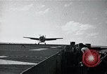 Image of FM-2 aircraft breaks tailwheel in landing Atlantic Ocean, 1945, second 5 stock footage video 65675040338