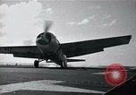 Image of FM-2 aircraft breaks tailwheel in landing Atlantic Ocean, 1945, second 8 stock footage video 65675040338