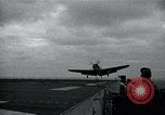 Image of FM-2 aircraft breaks tailwheel in landing Atlantic Ocean, 1945, second 32 stock footage video 65675040338
