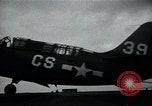 Image of FM-2 aircraft breaks tailwheel in landing Atlantic Ocean, 1945, second 38 stock footage video 65675040338