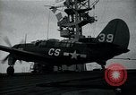 Image of FM-2 aircraft breaks tailwheel in landing Atlantic Ocean, 1945, second 40 stock footage video 65675040338