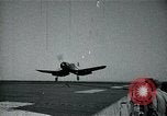 Image of FM-2 aircraft breaks tailwheel in landing Atlantic Ocean, 1945, second 42 stock footage video 65675040338