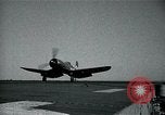 Image of FM-2 aircraft breaks tailwheel in landing Atlantic Ocean, 1945, second 43 stock footage video 65675040338