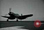 Image of FM-2 aircraft breaks tailwheel in landing Atlantic Ocean, 1945, second 44 stock footage video 65675040338