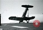 Image of FM-2 aircraft breaks tailwheel in landing Atlantic Ocean, 1945, second 51 stock footage video 65675040338