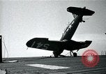 Image of FM-2 aircraft breaks tailwheel in landing Atlantic Ocean, 1945, second 56 stock footage video 65675040338