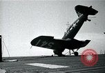 Image of FM-2 aircraft breaks tailwheel in landing Atlantic Ocean, 1945, second 57 stock footage video 65675040338