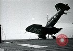 Image of FM-2 aircraft breaks tailwheel in landing Atlantic Ocean, 1945, second 58 stock footage video 65675040338