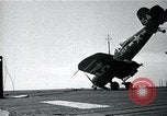 Image of FM-2 aircraft breaks tailwheel in landing Atlantic Ocean, 1945, second 61 stock footage video 65675040338
