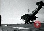 Image of FM-2 aircraft breaks tailwheel in landing Atlantic Ocean, 1945, second 62 stock footage video 65675040338