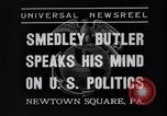 Immagine di Smedley Butler Newtown Square Pennsylvania USA, 1935, secondo 5 filmato di repertorio 65675040387