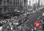 Image of Crowded Los Angeles Street during World War II Los Angeles California USA, 1944, second 3 stock footage video 65675040414
