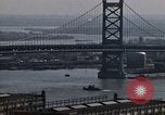 Image of Tugboat on Delaware River and Philadelphia scenes Philadelphia Pennsylvania USA, 1970, second 20 stock footage video 65675040535