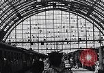 Image of Frankfurt Central Station one year after World War 2 Frankfurt Germany, 1946, second 60 stock footage video 65675040670