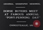 Image of Horse buyers Chincoteague Island Virginia USA, 1931, second 9 stock footage video 65675040715