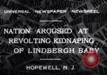 Immagine di Lindbergh rapimento Hopewell New Jersey United States USA, 1932, secondo 3 filmato di repertorio 65675040731