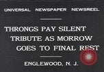Standbild Senator Dwight Morrow Trauerzug Englewood New Jersey USA, 1931, aus Sekunde 1 historischem Filmmaterial Videoclip 65675040733