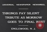 Standbild Senator Dwight Morrow Trauerzug Englewood New Jersey USA, 1931, aus Sekunde 8 historischem Filmmaterial Videoclip 65675040733