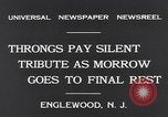 Standbild Senator Dwight Morrow Trauerzug Englewood New Jersey USA, 1931, aus Sekunde 9 historischem Filmmaterial Videoclip 65675040733