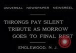 Standbild Senator Dwight Morrow Trauerzug Englewood New Jersey USA, 1931, aus Sekunde 10 historischem Filmmaterial Videoclip 65675040733