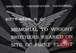 Image of Memorial to Wright Brothers erected Kitty Hawk North Carolina USA, 1932, second 1 stock footage video 65675040755
