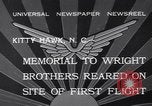 Image of Memorial to Wright Brothers erected Kitty Hawk North Carolina USA, 1932, second 3 stock footage video 65675040755