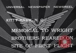 Image of Memorial to Wright Brothers erected Kitty Hawk North Carolina USA, 1932, second 4 stock footage video 65675040755