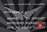 Image of Memorial to Wright Brothers erected Kitty Hawk North Carolina USA, 1932, second 5 stock footage video 65675040755