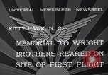 Image of Memorial to Wright Brothers erected Kitty Hawk North Carolina USA, 1932, second 6 stock footage video 65675040755