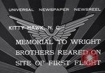 Image of Memorial to Wright Brothers erected Kitty Hawk North Carolina USA, 1932, second 9 stock footage video 65675040755