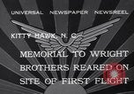Image of Memorial to Wright Brothers erected Kitty Hawk North Carolina USA, 1932, second 10 stock footage video 65675040755